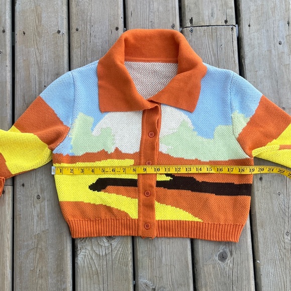 SHEIN Colorful Button-Up Cropped Cardigan Size 8/10 - Picture 5 of 8